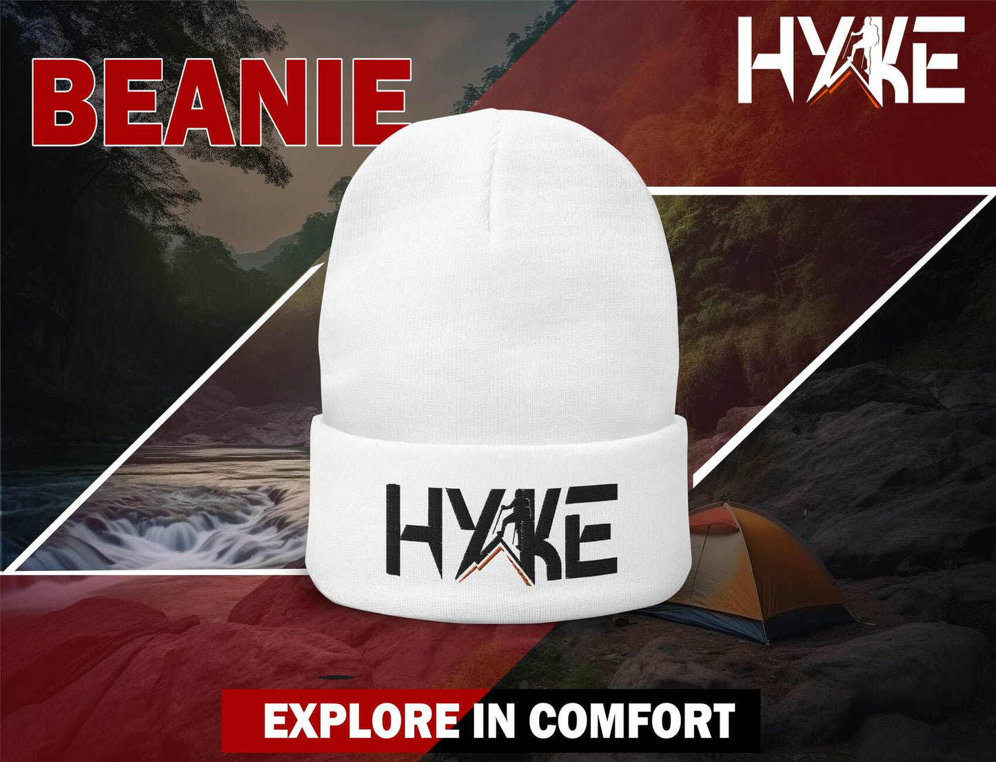 HYKE Beanie (Black Print)